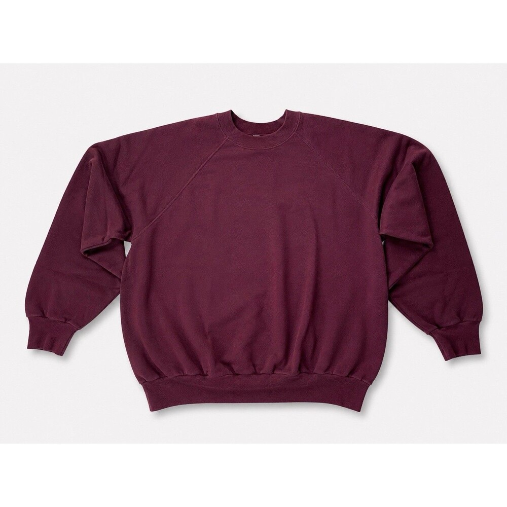 Vintage Tultex Blank Sweatshirt Women L Sturdy Sweats Crewneck Raglan Sleeve